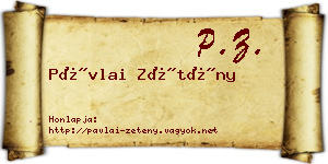 Pávlai Zétény névjegykártya